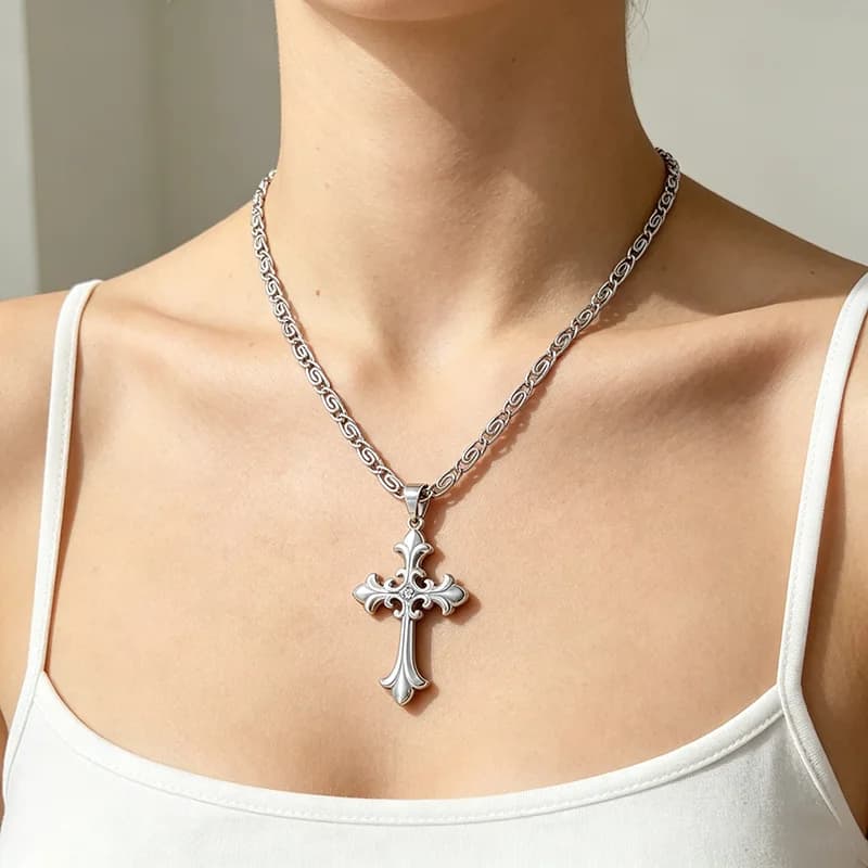 Kreuz-Metall-Anhänger-Kette