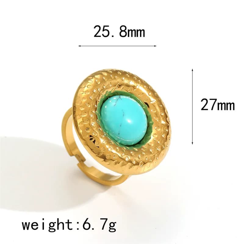 Offener Ring mit blau-violetter Blume