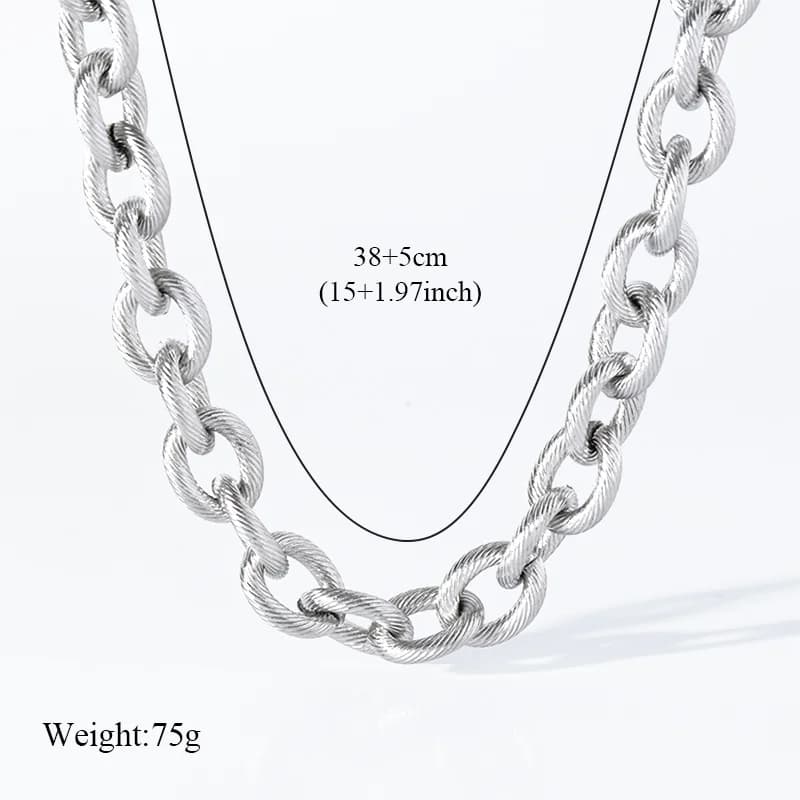 Silberfarbene Gliederkette aus Edelstahl