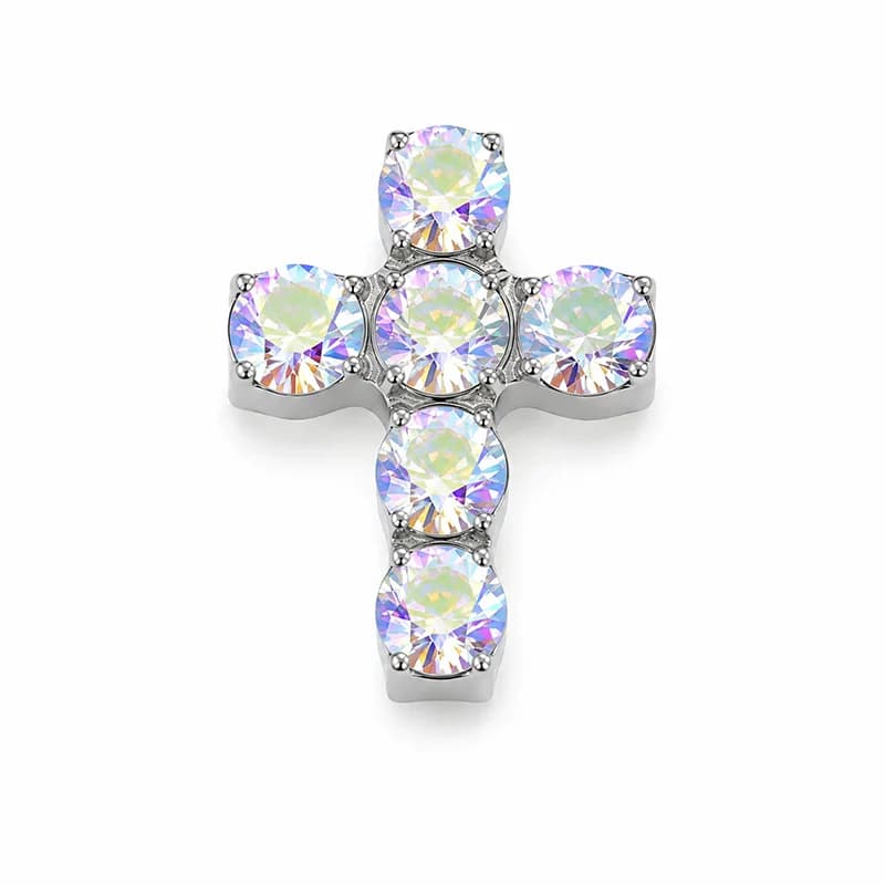 Titan Body Piercing mit spiralförmigem Kreuz und Zirkonia