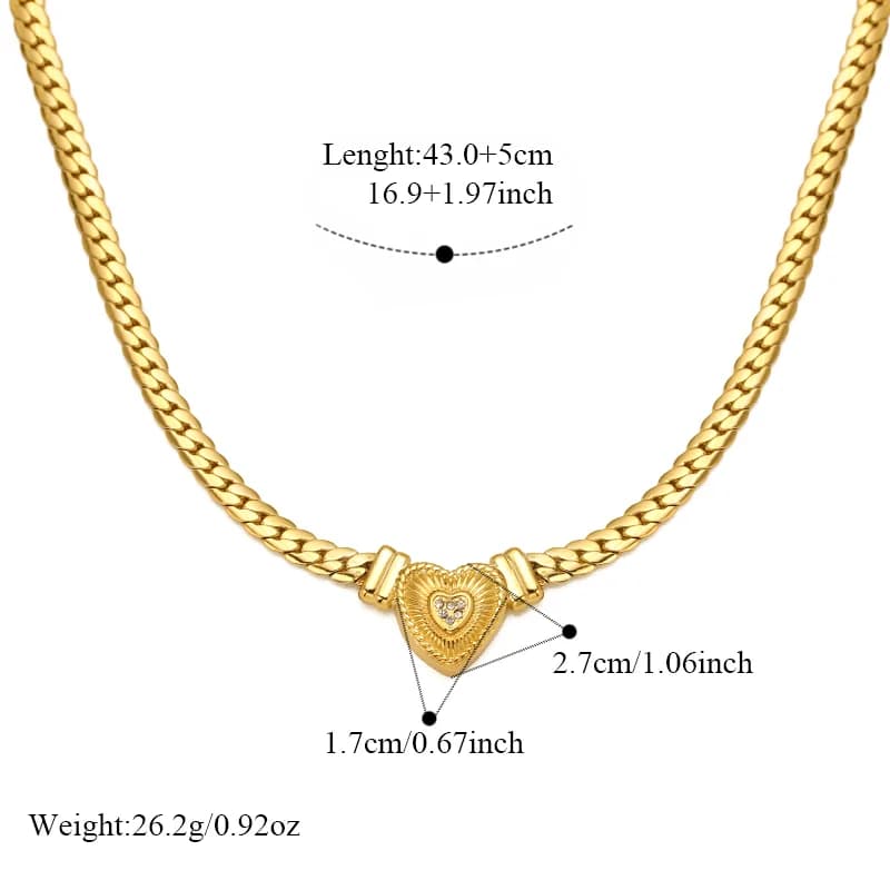 Goldene Herz-Choker-Halskette
