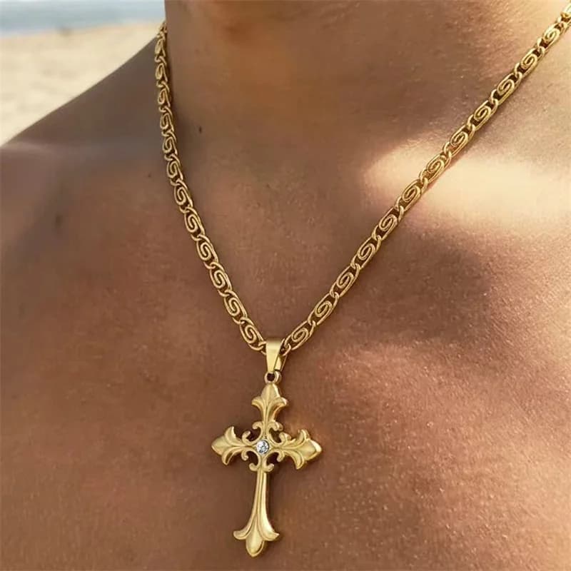 Kreuz-Metall-Anhänger-Kette