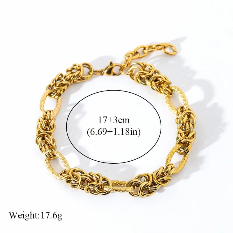 Gedrehtes Edelstahl-Armband, vergoldet