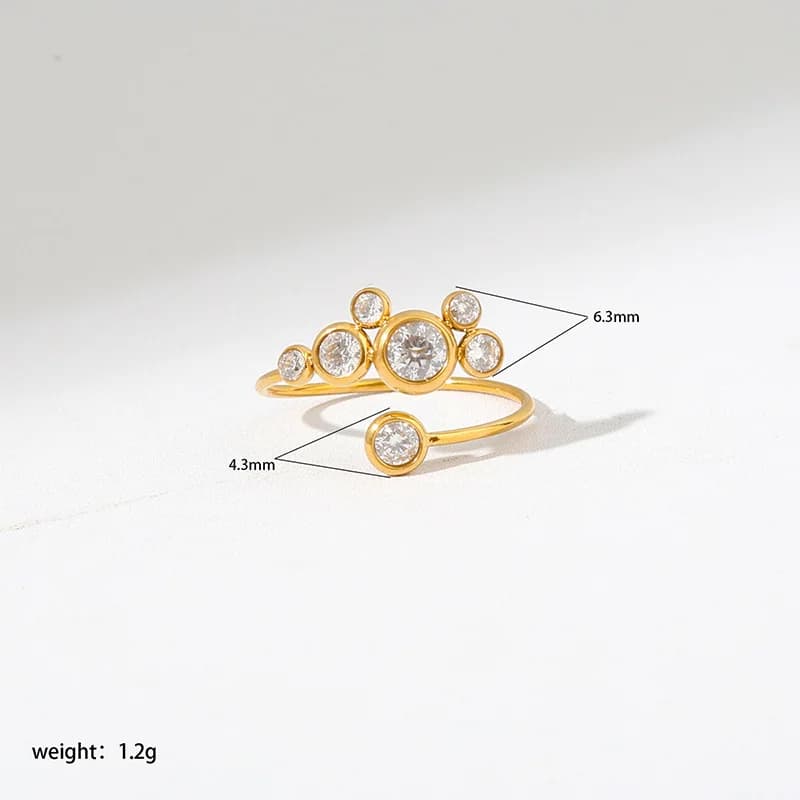Bunter Zirkonia-Verstellbarer Ring