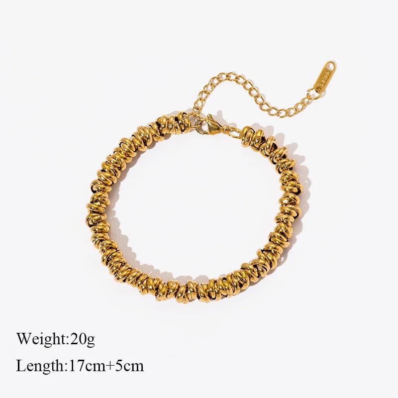 316L Edelstahl Armband goldfarben mit Gliederkette