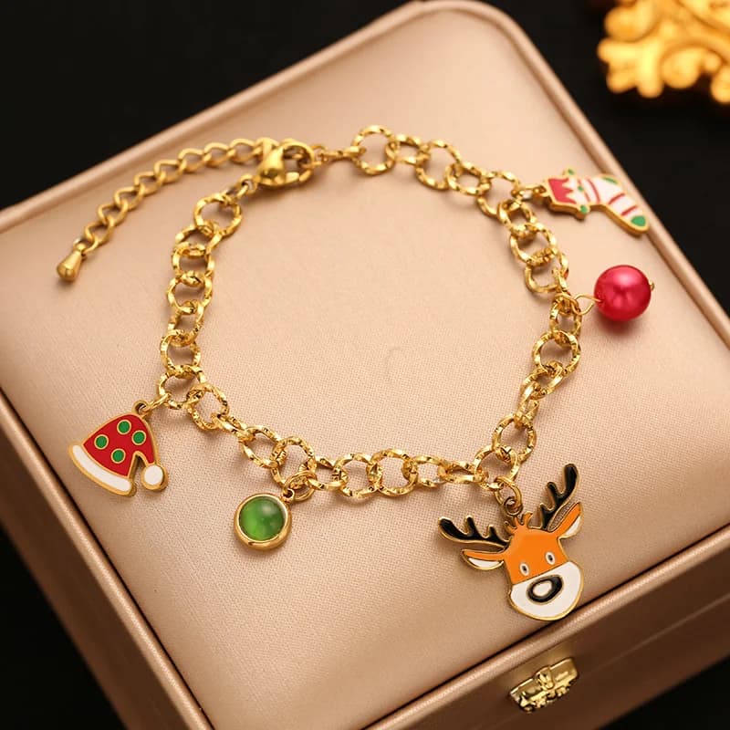 Edelstahl Schneemann Charm-Armband